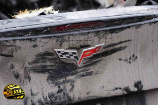 Illustration for article titled Decadent American Corvette Burned By Ukrainian Proletariat